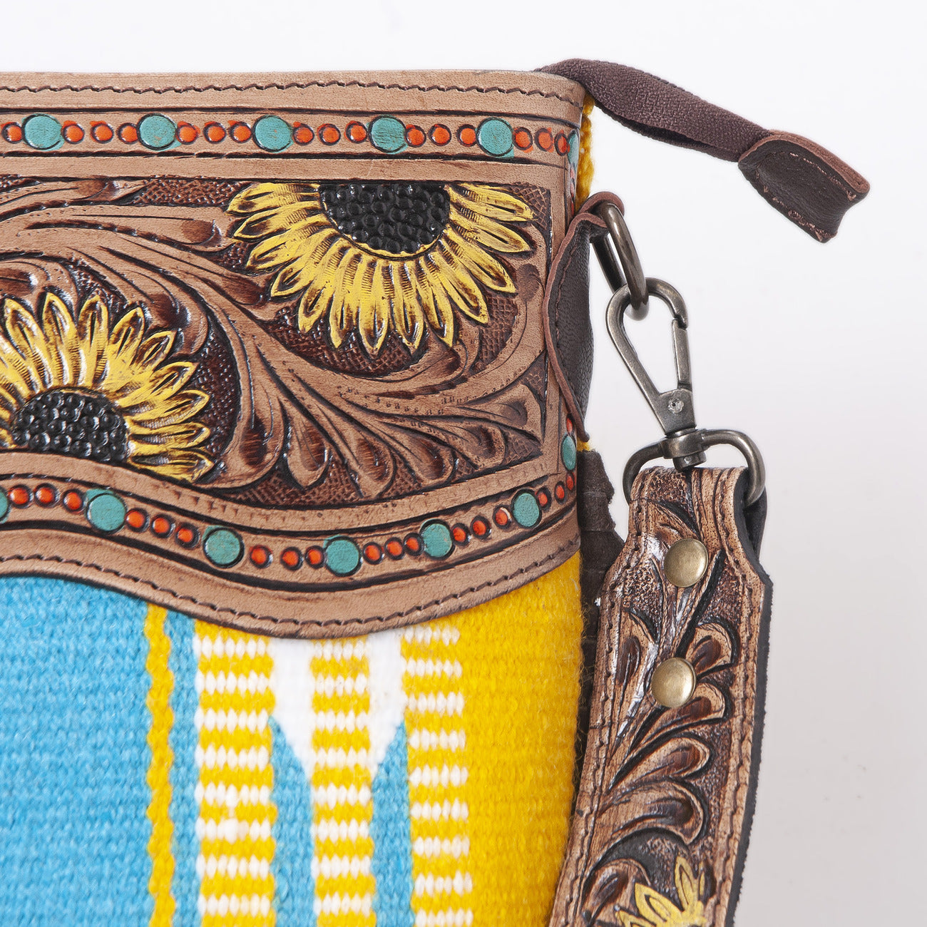 Sunflower Tooled Azetic Durrie Shoulder Bag