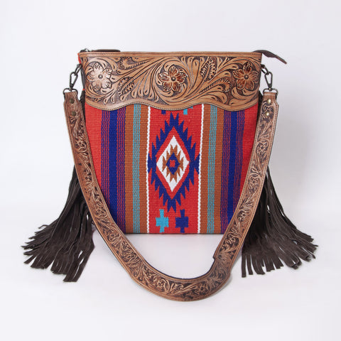Peony Tooled Woolen Shoulder Bag