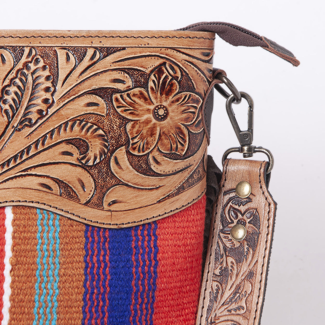 Peony Tooled Woolen Shoulder Bag