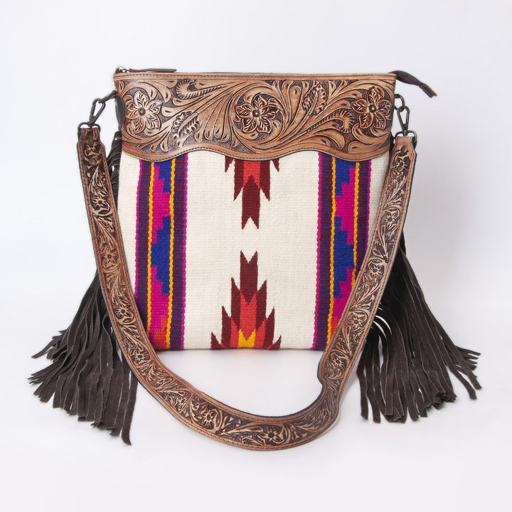 Peony Tooled Woolen Shoulder Bag