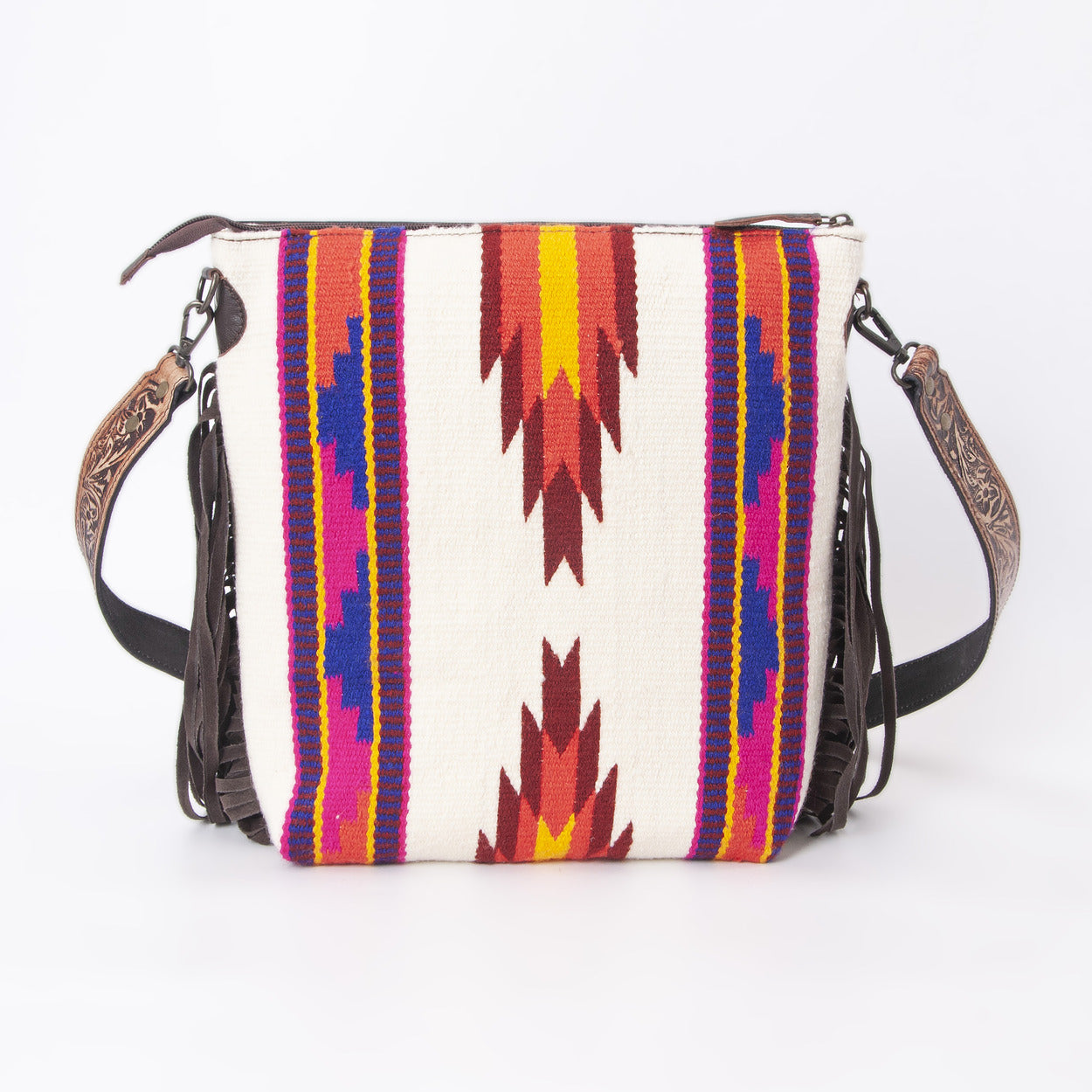 Peony Tooled Woolen Shoulder Bag