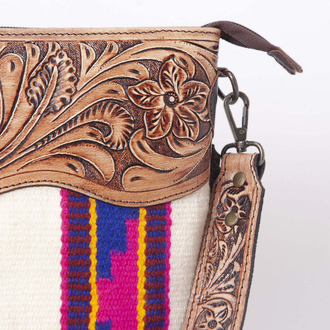 Peony Tooled Woolen Shoulder Bag