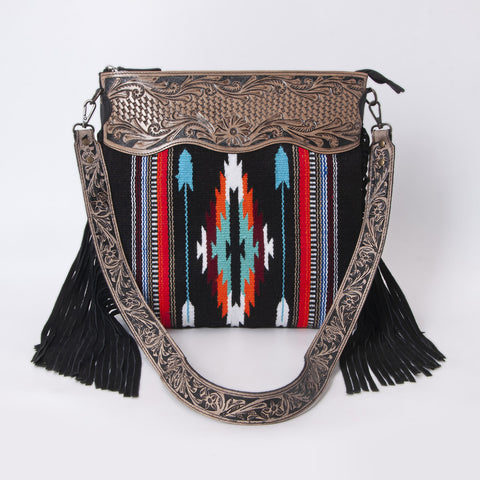 Black Zenco Woolen Shoulder Bag