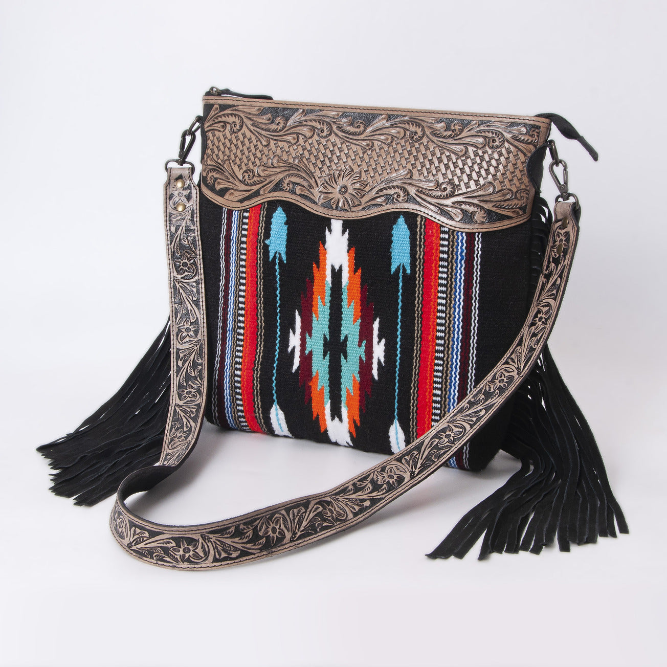 Black Zenco Woolen Shoulder Bag