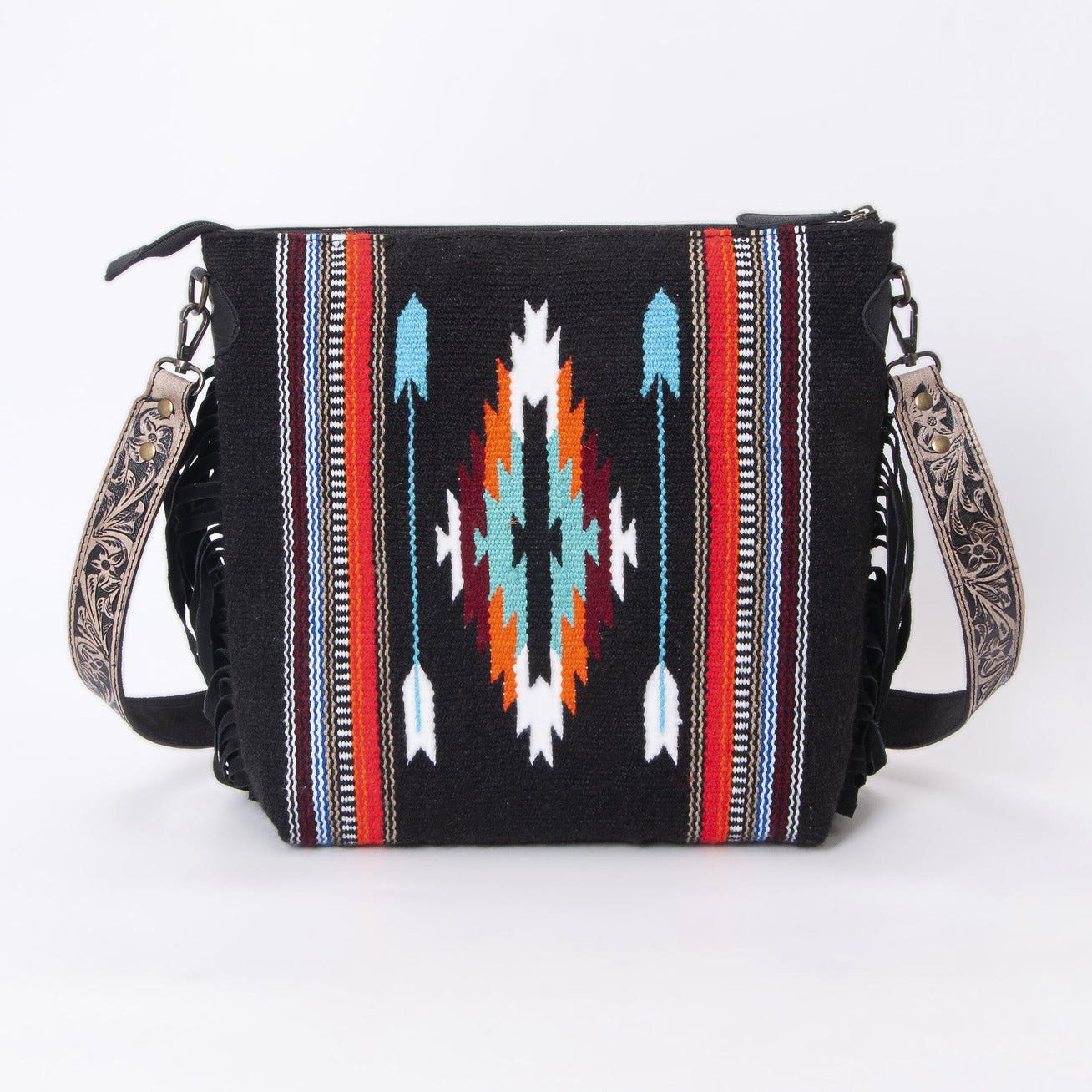 Black Zenco Woolen Shoulder Bag