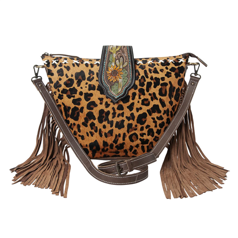 Hazel Jaguar Crossbody Fringe Bag