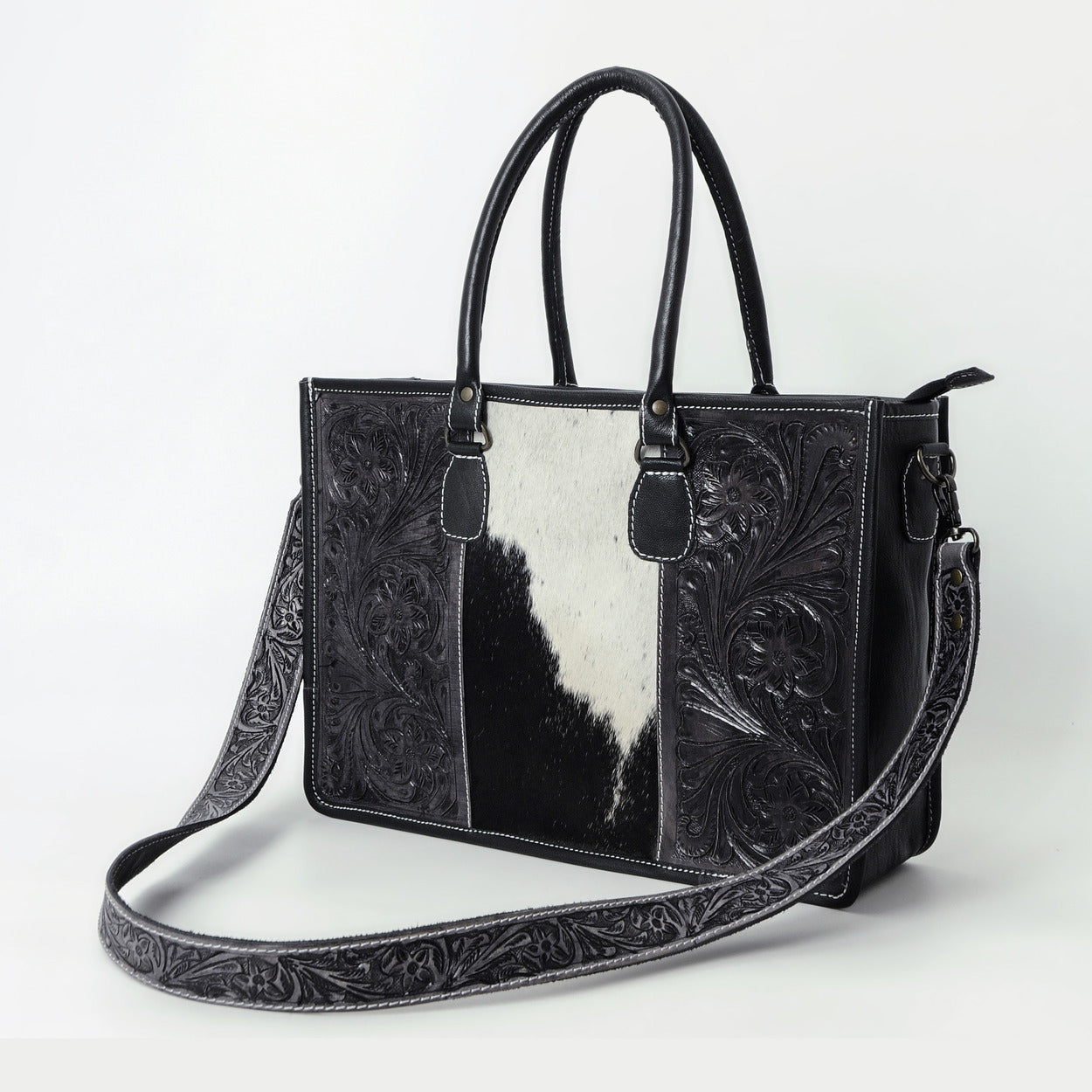 Dark Lagoon Tooled Shoulder Bag