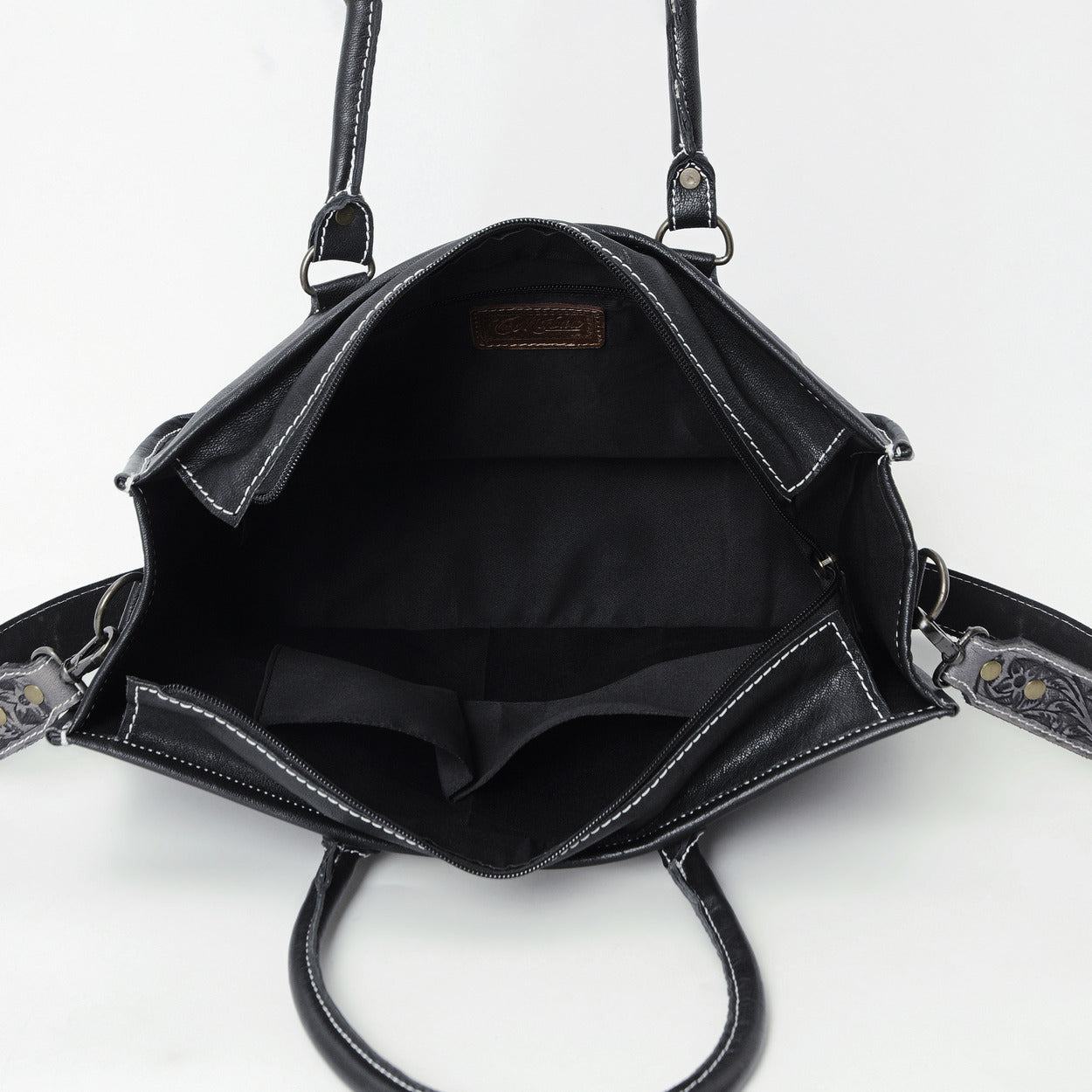 Dark Lagoon Tooled Shoulder Bag