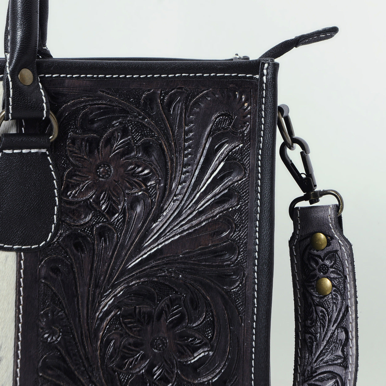 Dark Lagoon Tooled Shoulder Bag