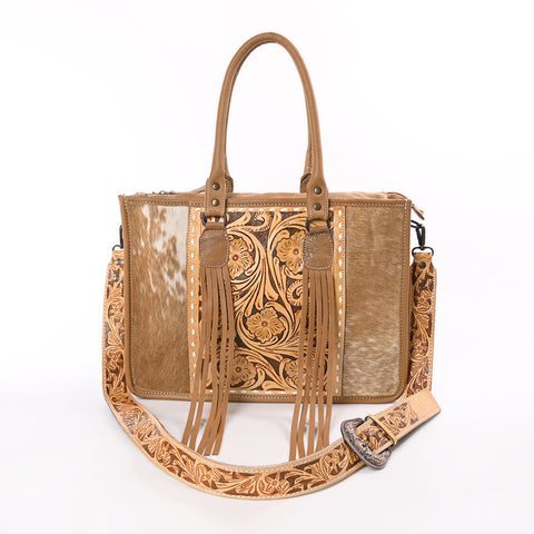 Handcrafted Cowhide Hairon Leather Tote Bag