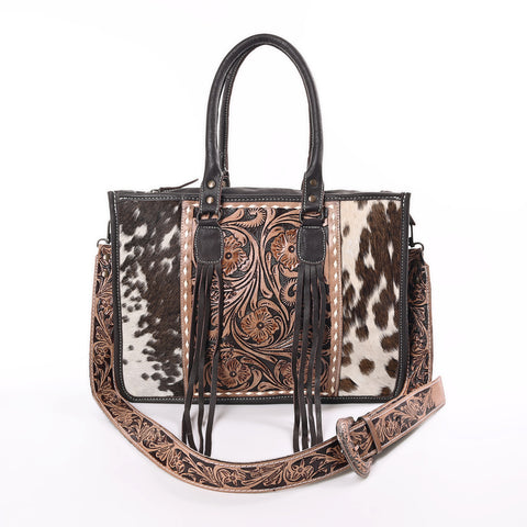 Handcrafted Cowhide Hairon Leather Tote Bag