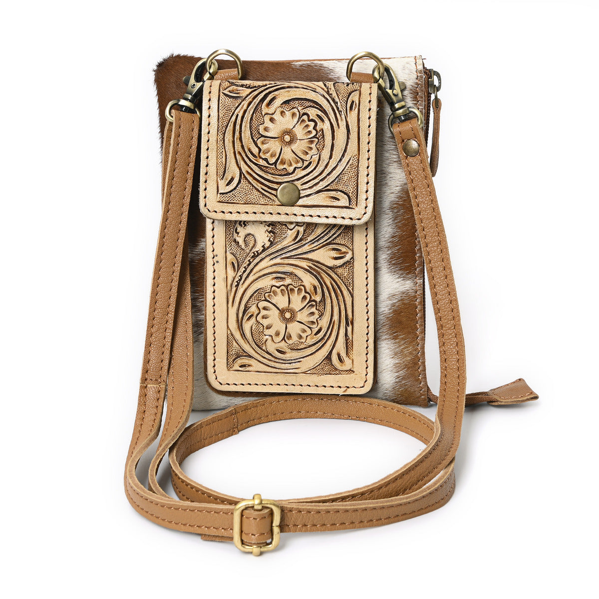 Oscar Handtooled Crossbody Mobile Bag