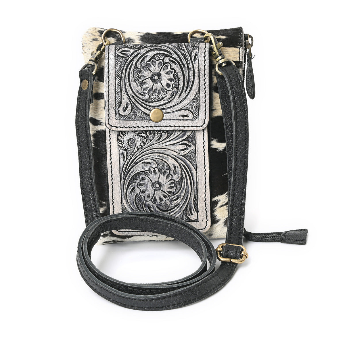 Oscar Handtooled Crossbody Mobile Bag