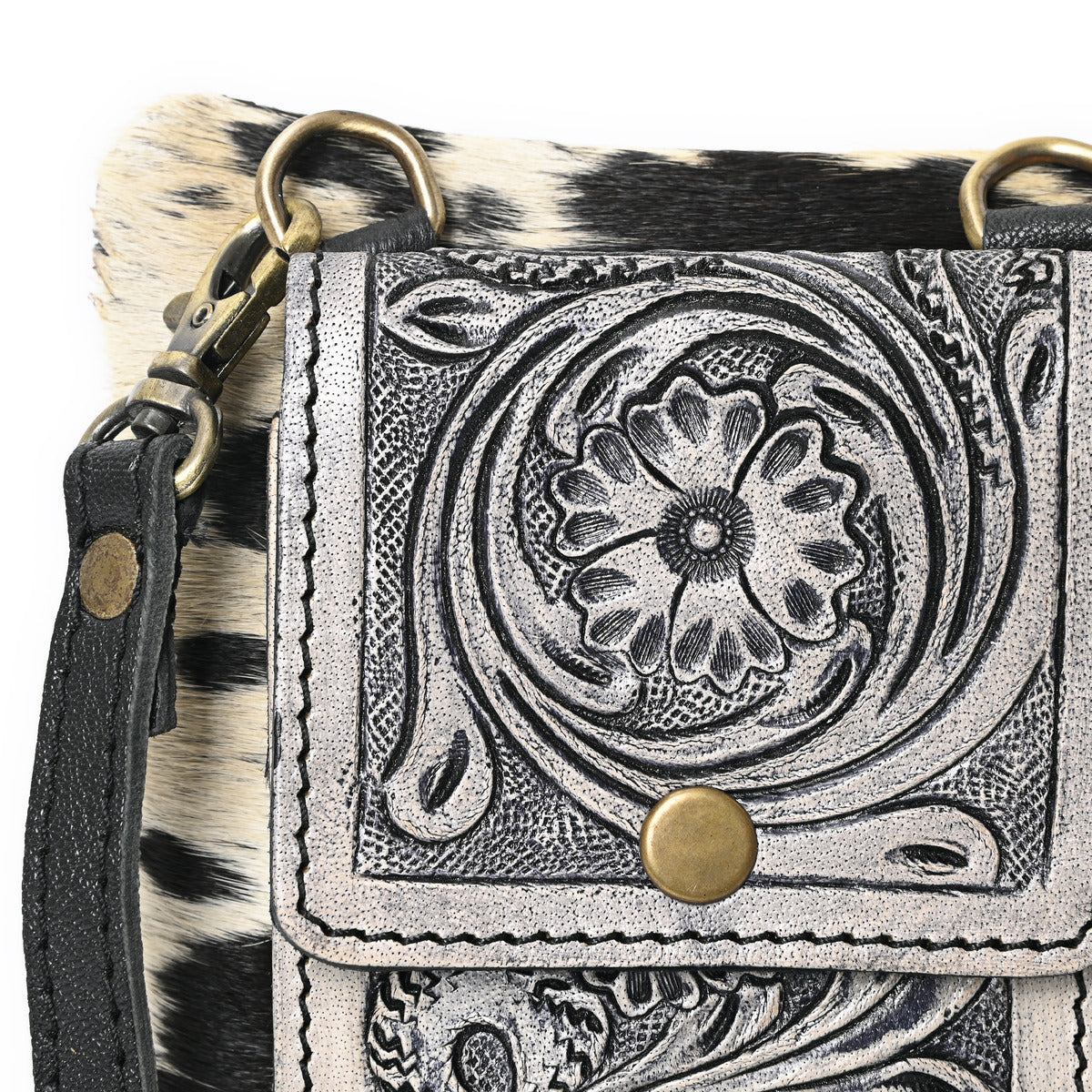Oscar Handtooled Crossbody Mobile Bag