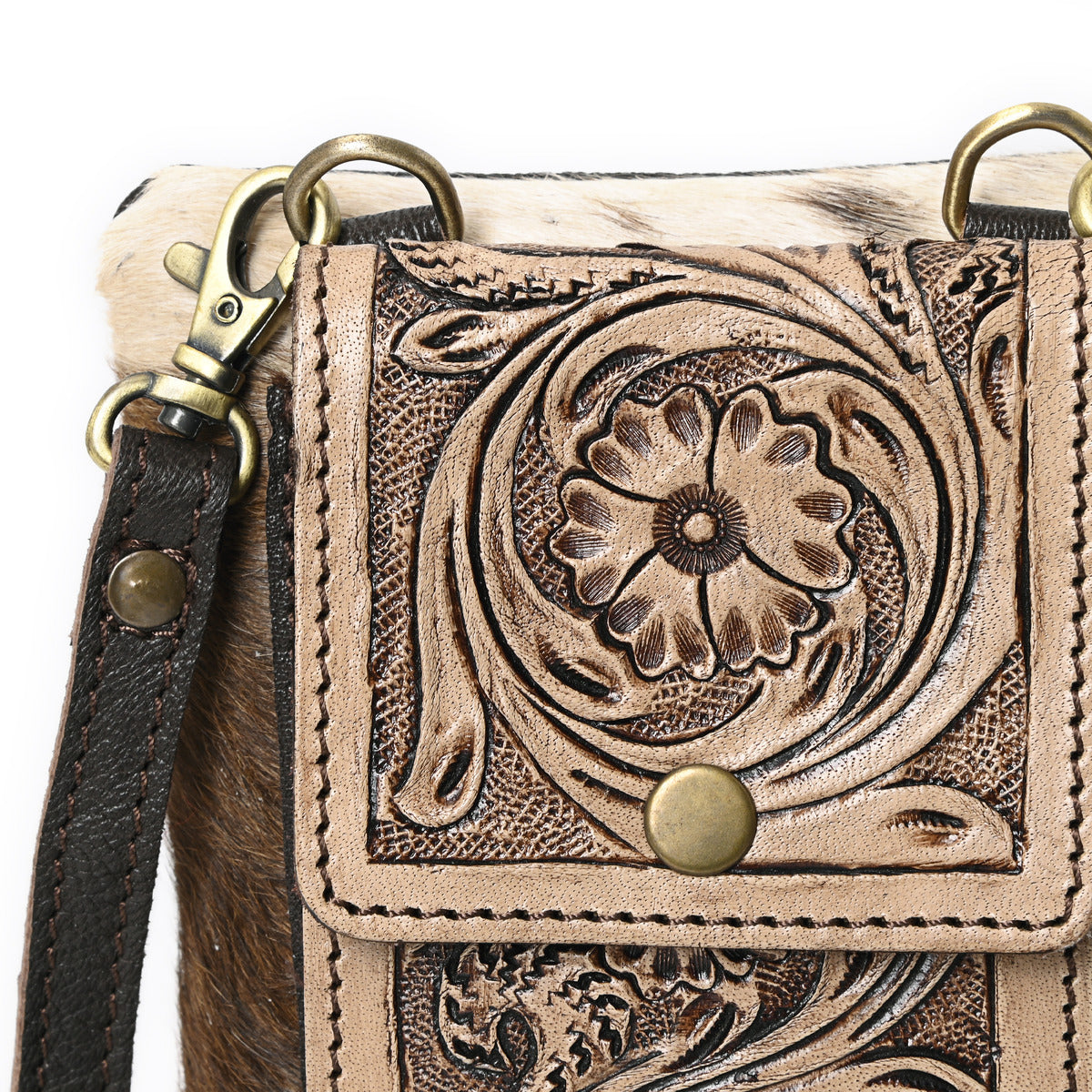 Oscar Handtooled Crossbody Mobile Bag