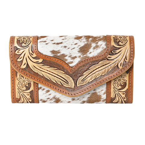 Rustic Rose Tan Trifold  Wallet