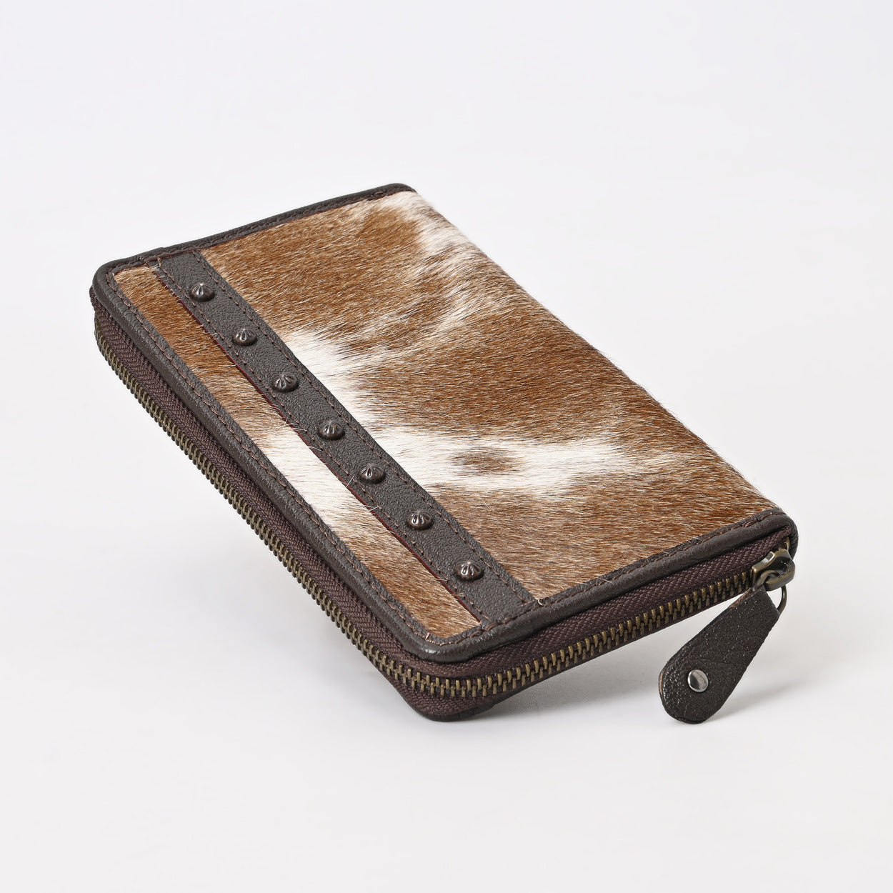Tan Vino Cowhide Clutch
