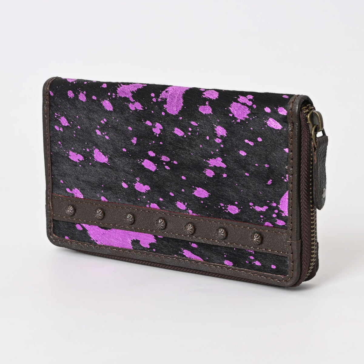 Pink Sprinkle Vino Cowhide Clutch