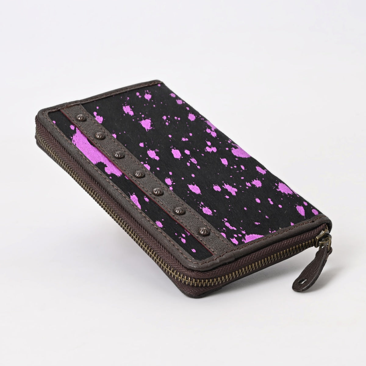 Pink Sprinkle Vino Cowhide Clutch