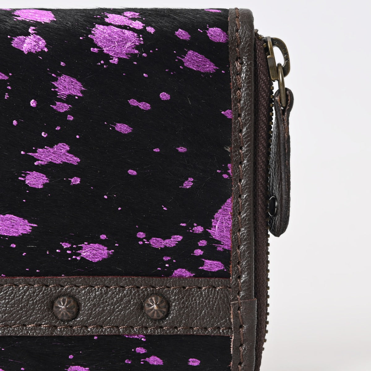 Pink Sprinkle Vino Cowhide Clutch