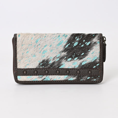 Turquoise Vino Cowhide Clutch