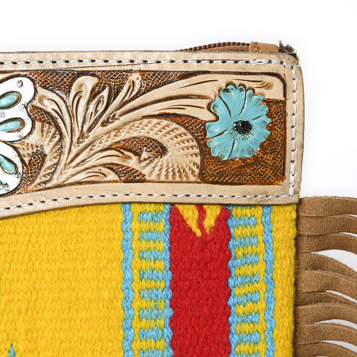 Turquoise Monarch Mini Woolen Clutch