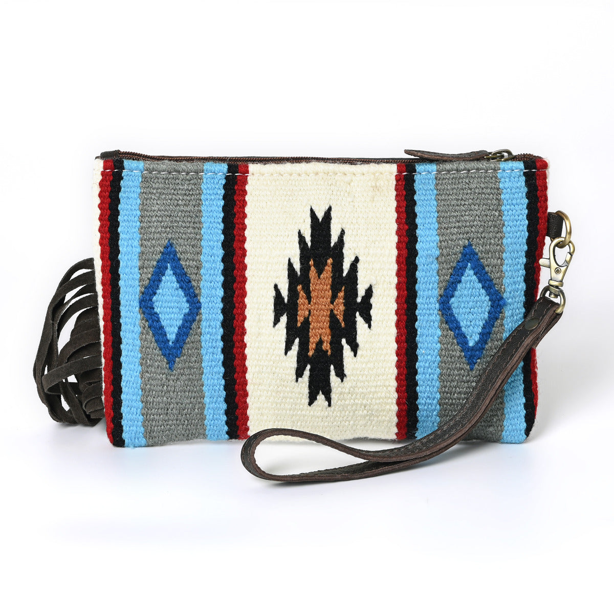 Turquoise Monarch Mini Woolen Clutch