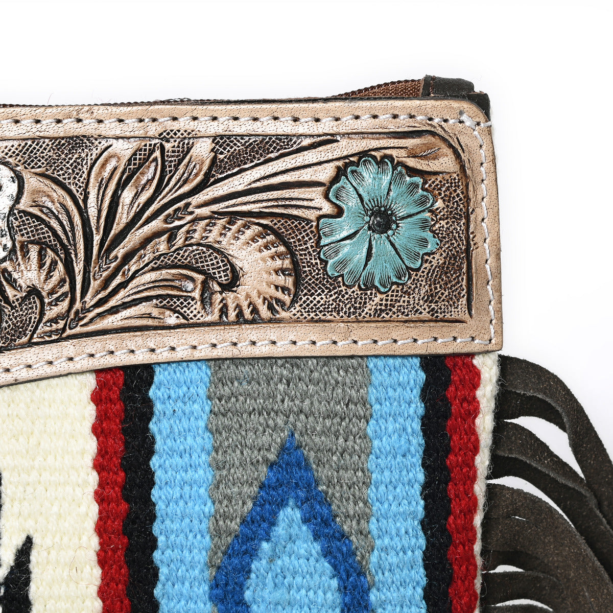 Turquoise Monarch Mini Woolen Clutch