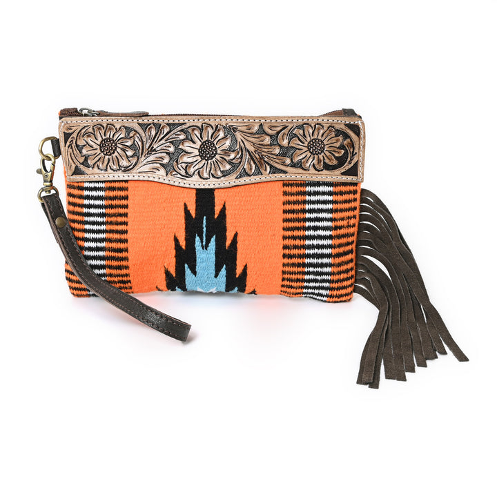 Turquoise Monarch Mini Woolen Clutch
