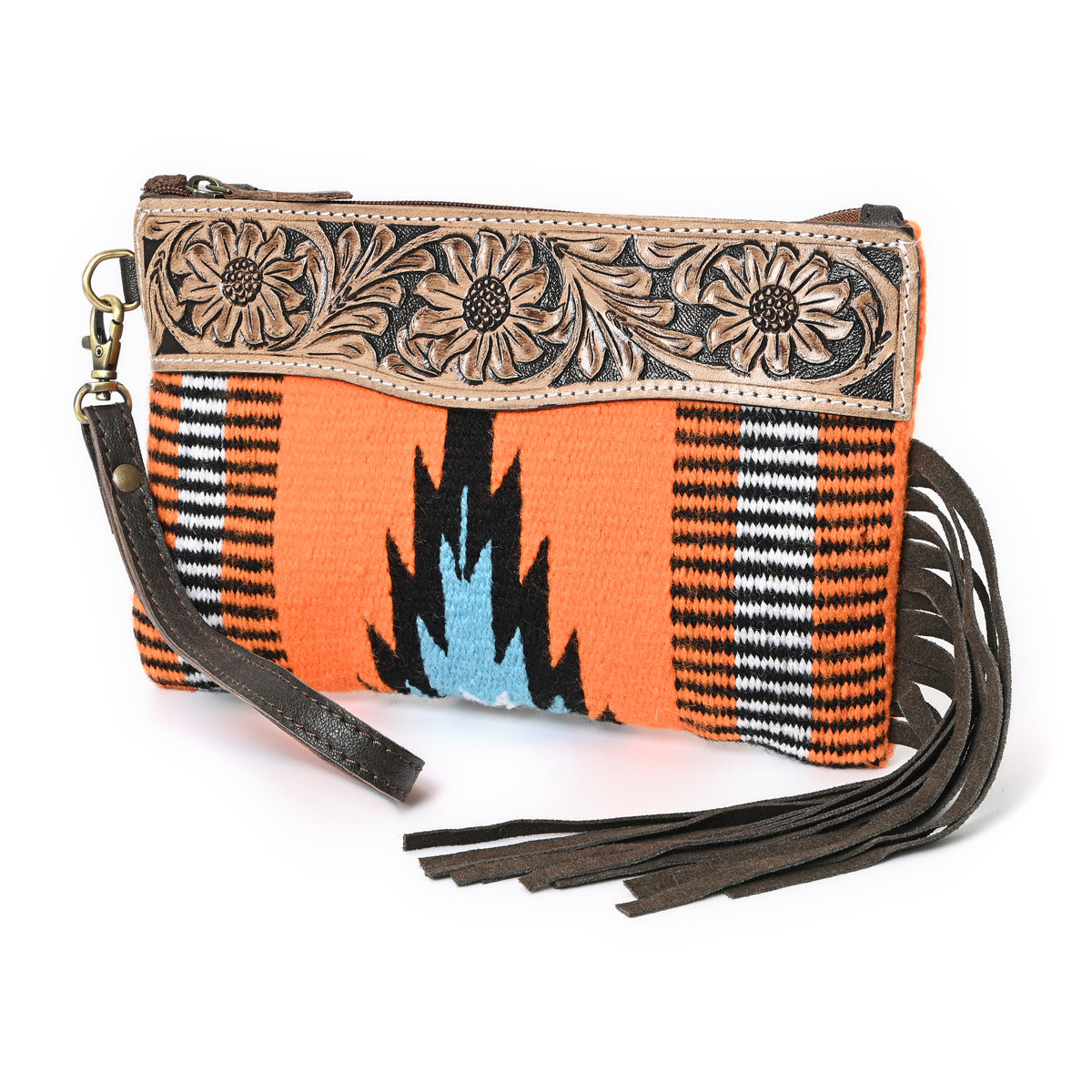 Turquoise Monarch Mini Woolen Clutch