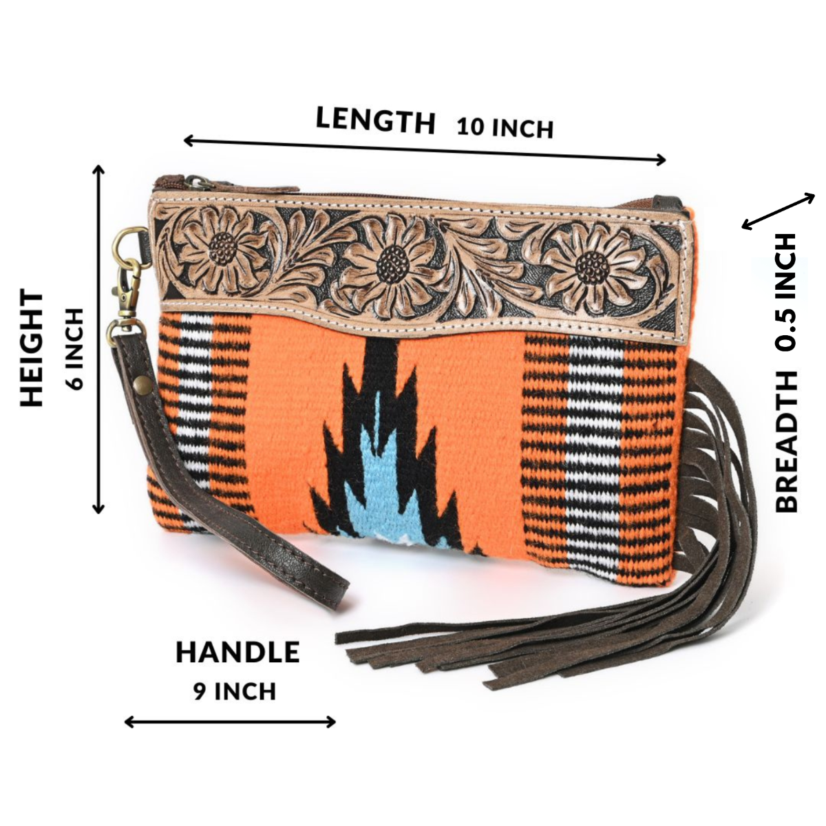 Turquoise Monarch Mini Woolen Clutch