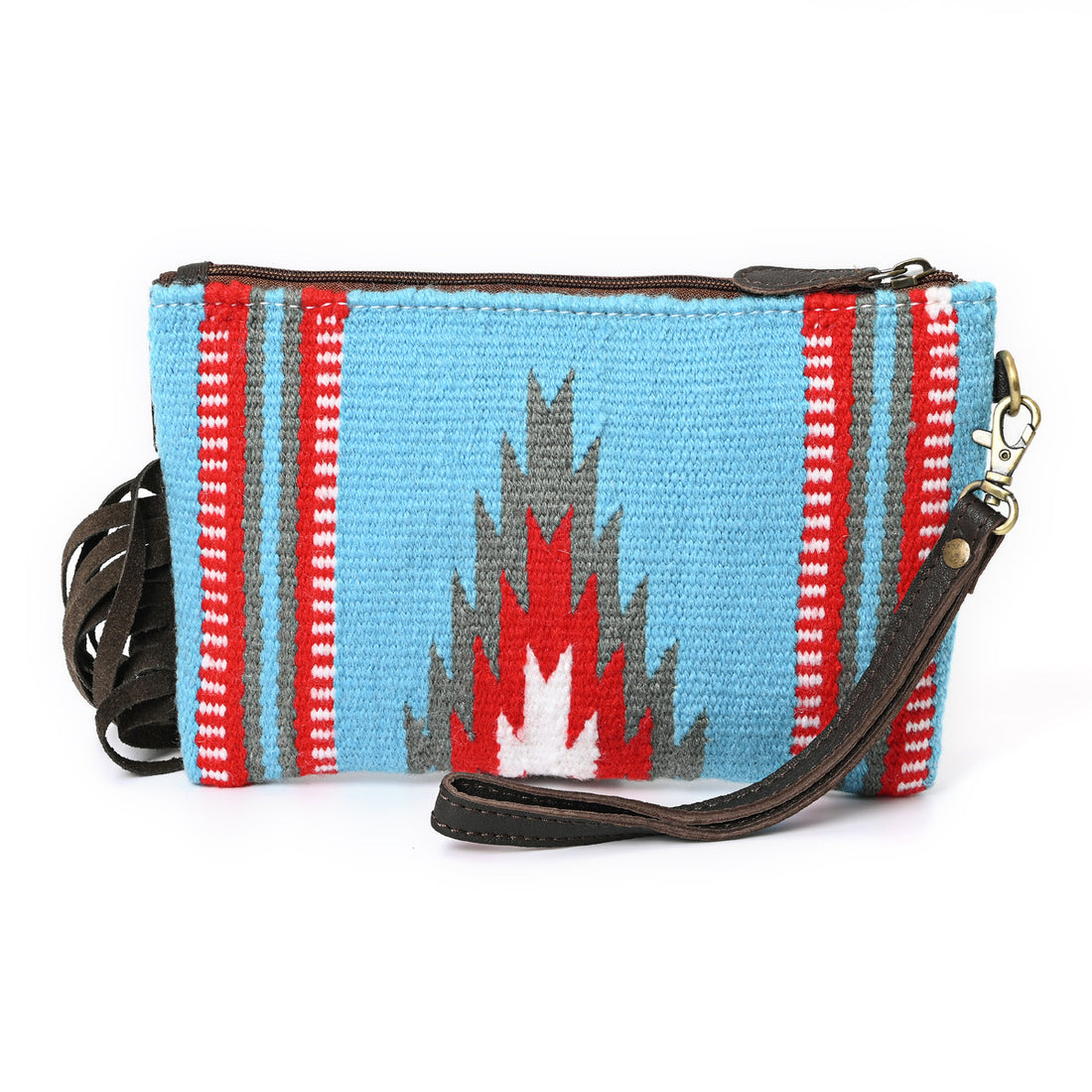 Turquoise Monarch Mini Woolen Clutch
