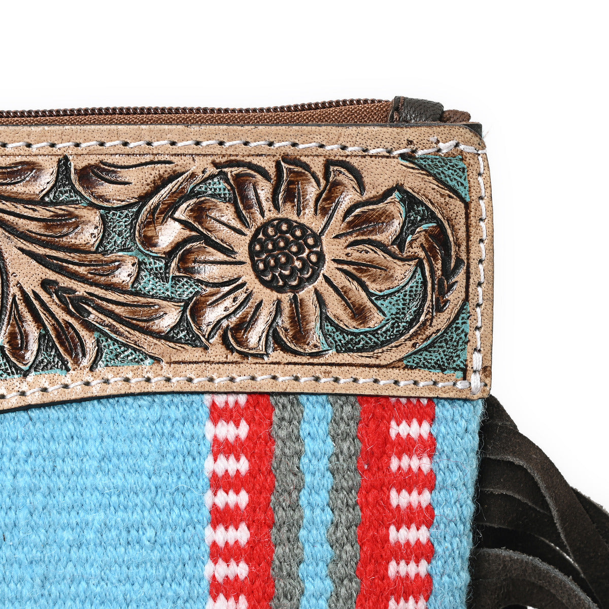Turquoise Monarch Mini Woolen Clutch