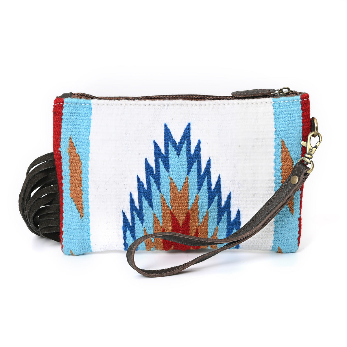 Turquoise Monarch Mini Woolen Clutch