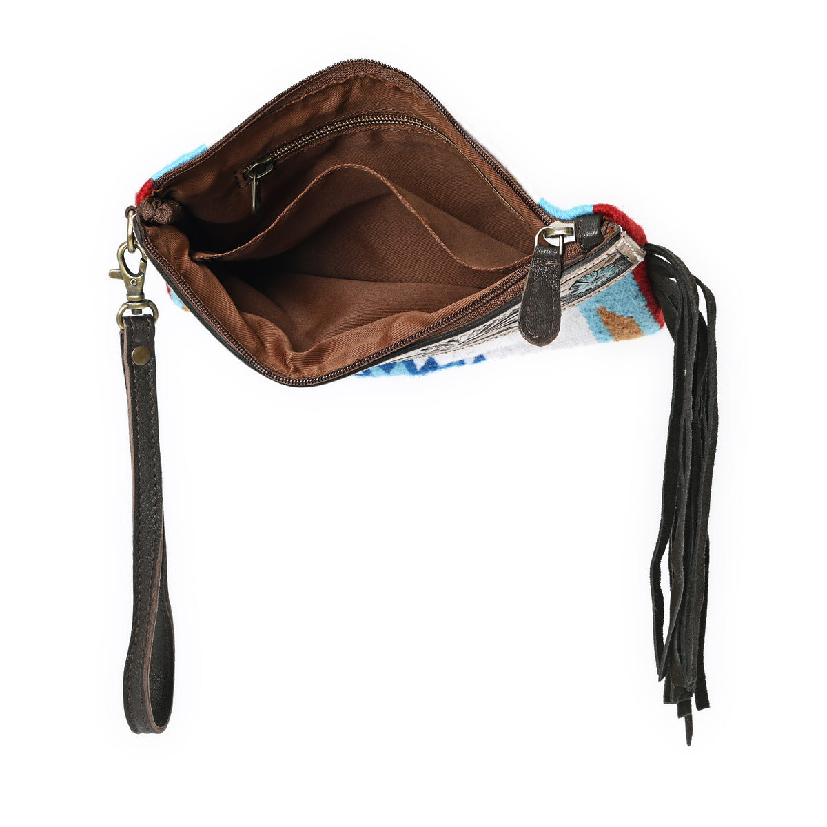 Turquoise Monarch Mini Woolen Clutch