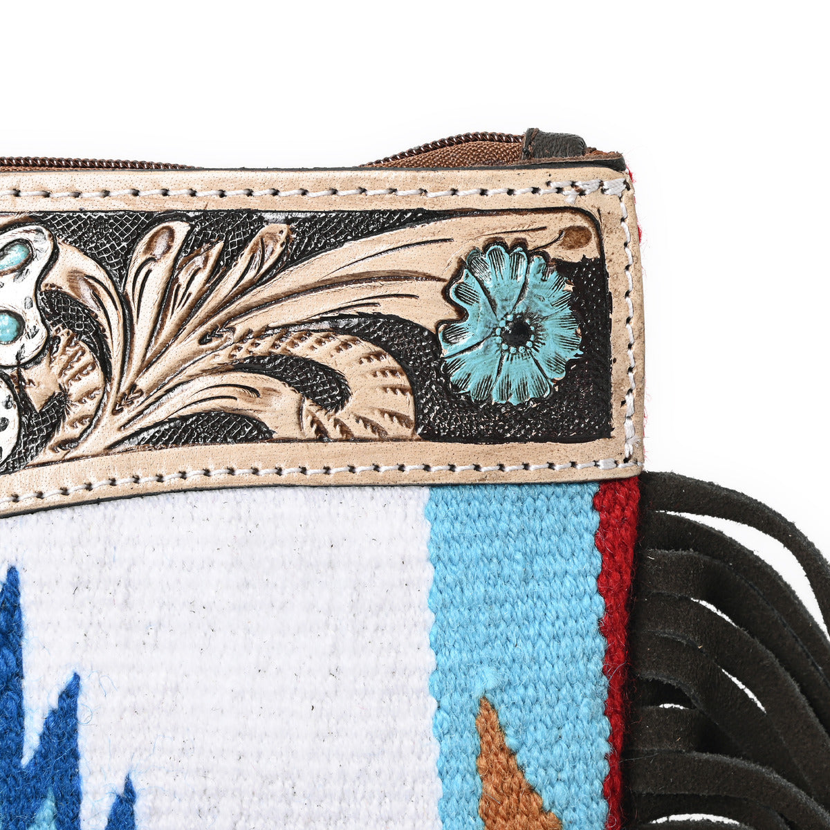 Turquoise Monarch Mini Woolen Clutch