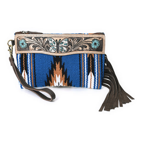 Turquoise Monarch Mini Woolen Clutch – Aztec Leather Bag