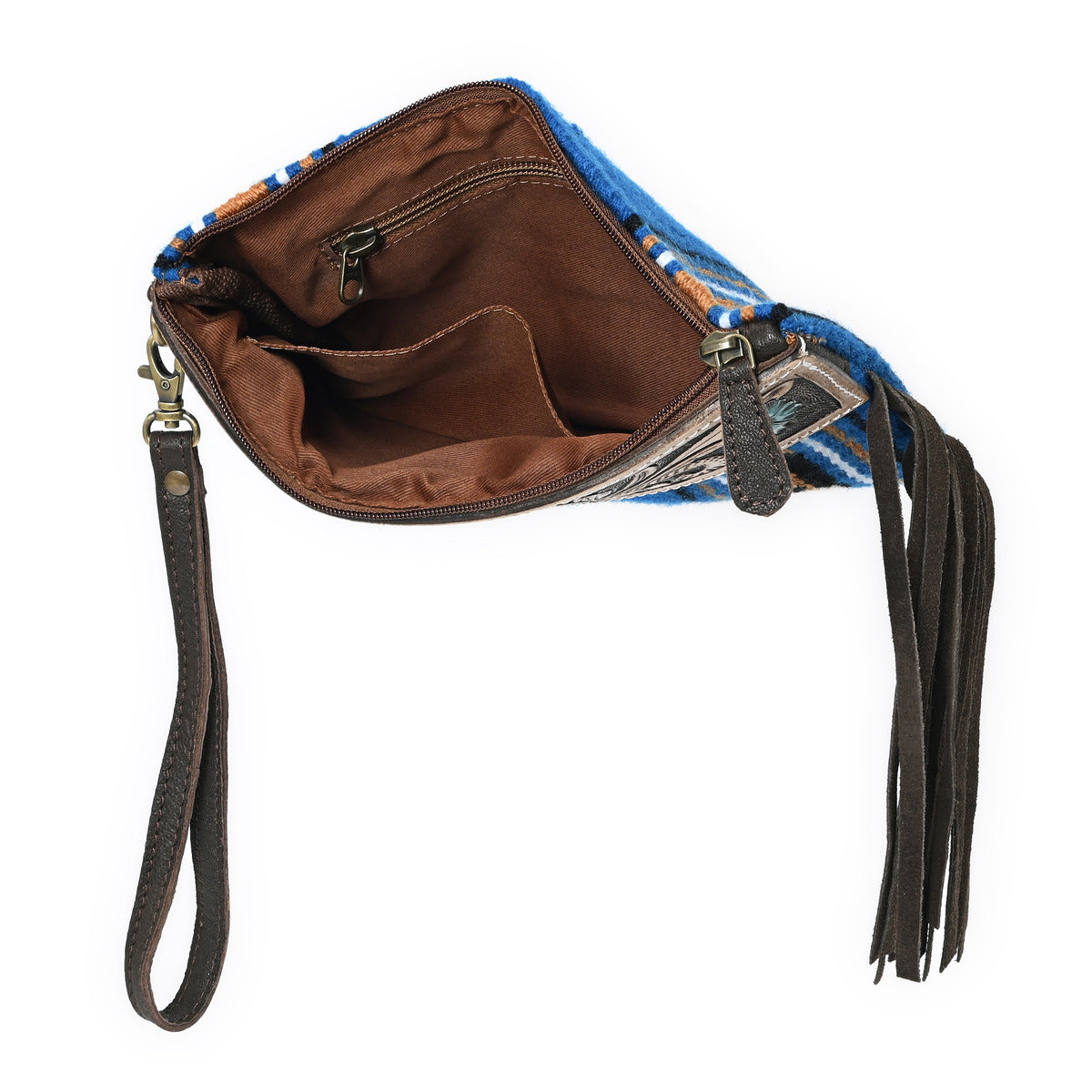 Turquoise Monarch Mini Woolen Clutch