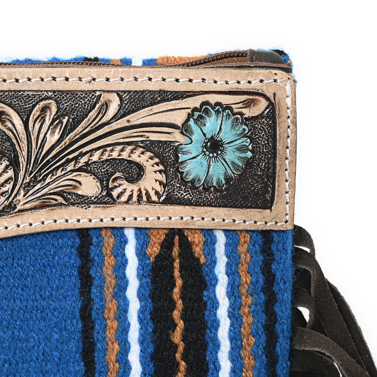 Turquoise Monarch Mini Woolen Clutch