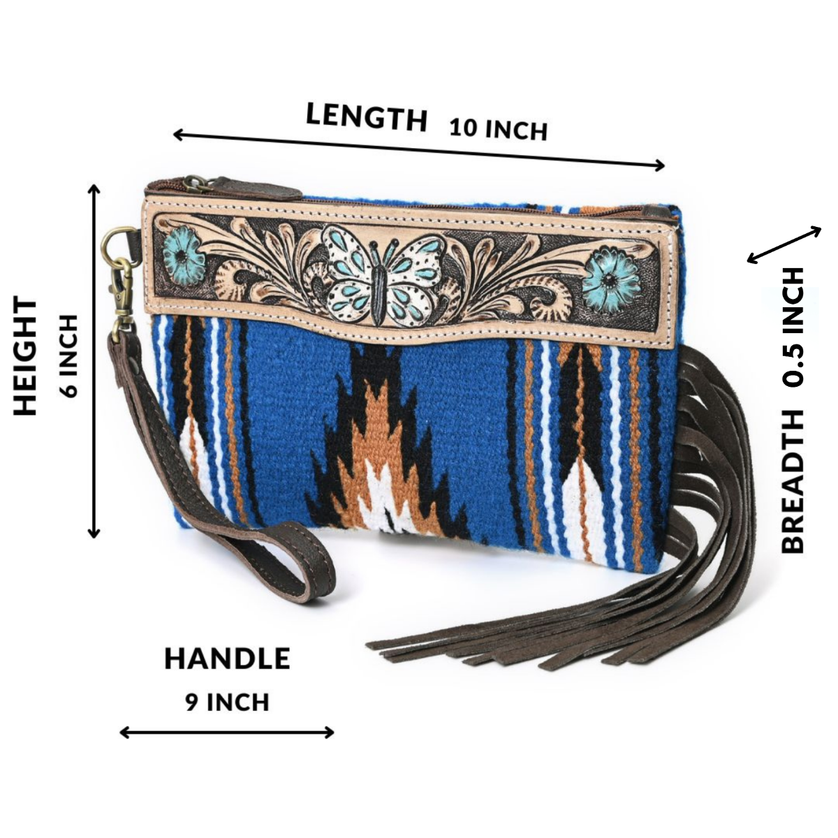 Turquoise Monarch Mini Woolen Clutch