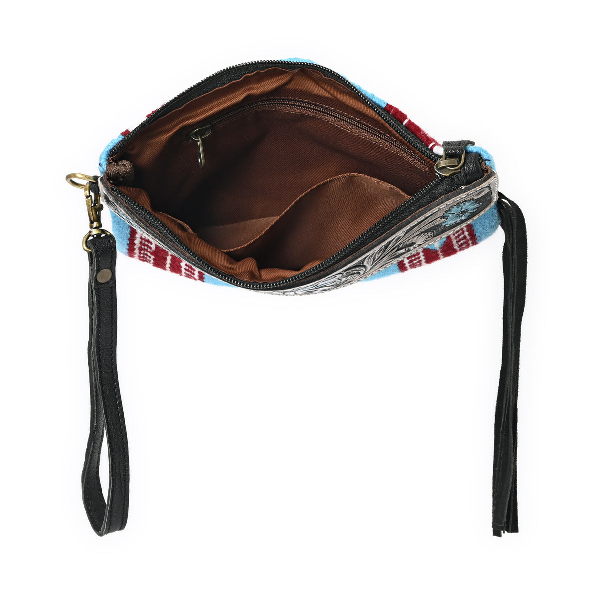 Turquoise Monarch Mini Woolen Clutch