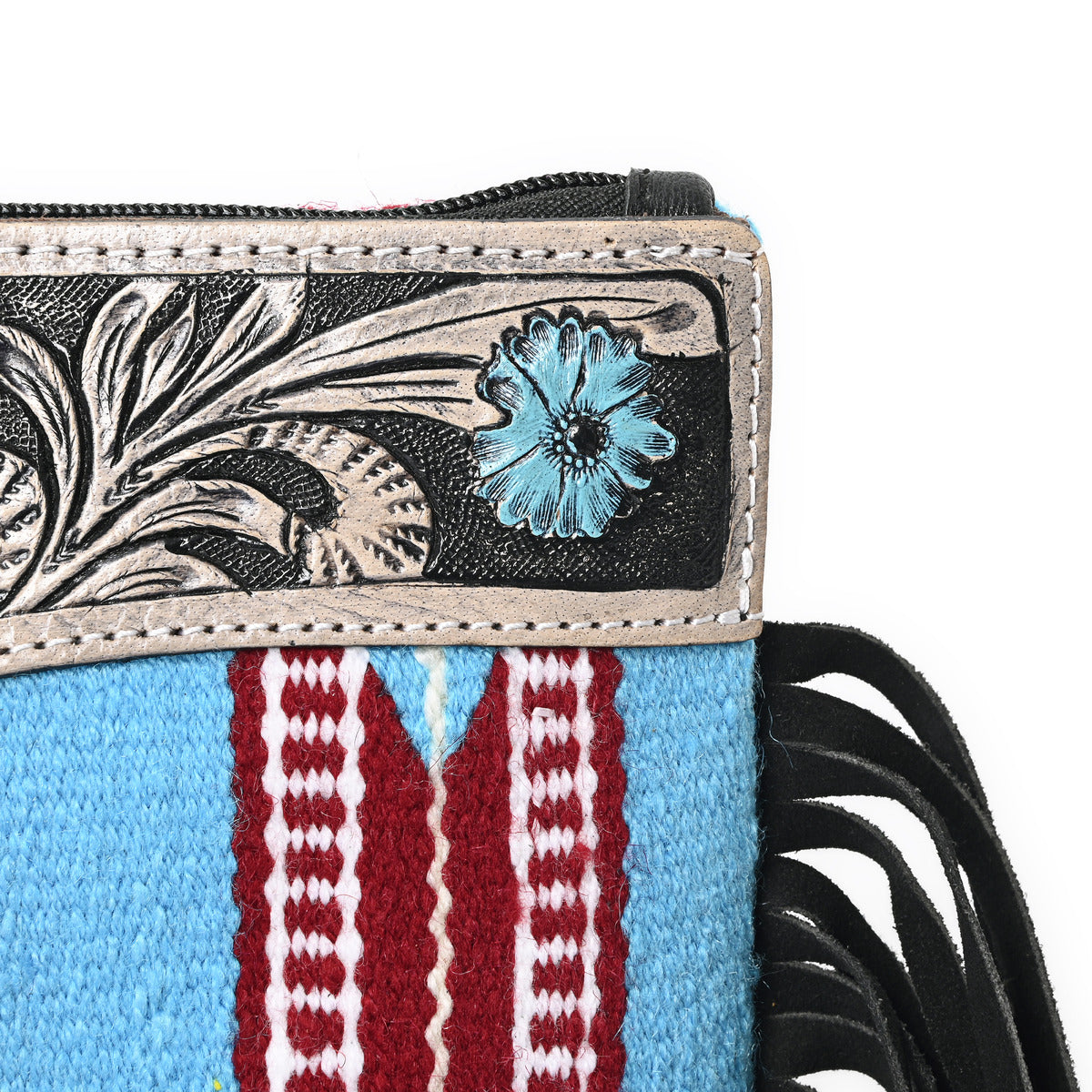 Turquoise Monarch Mini Woolen Clutch