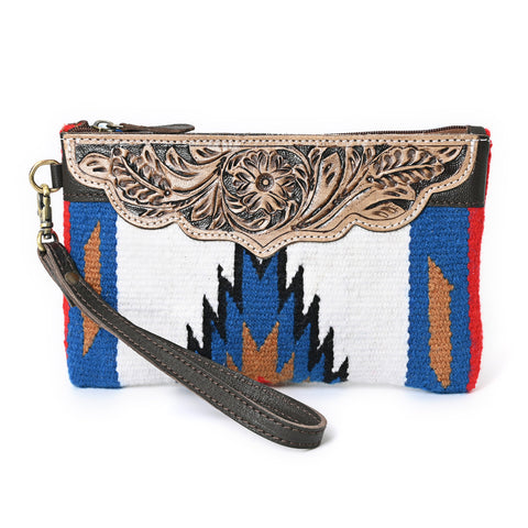 Turquoise Monarch Mini Woolen Clutch – Aztec Leather Bag