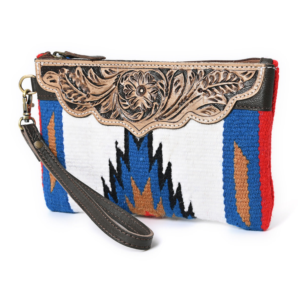 Turquoise Monarch Mini Woolen Clutch