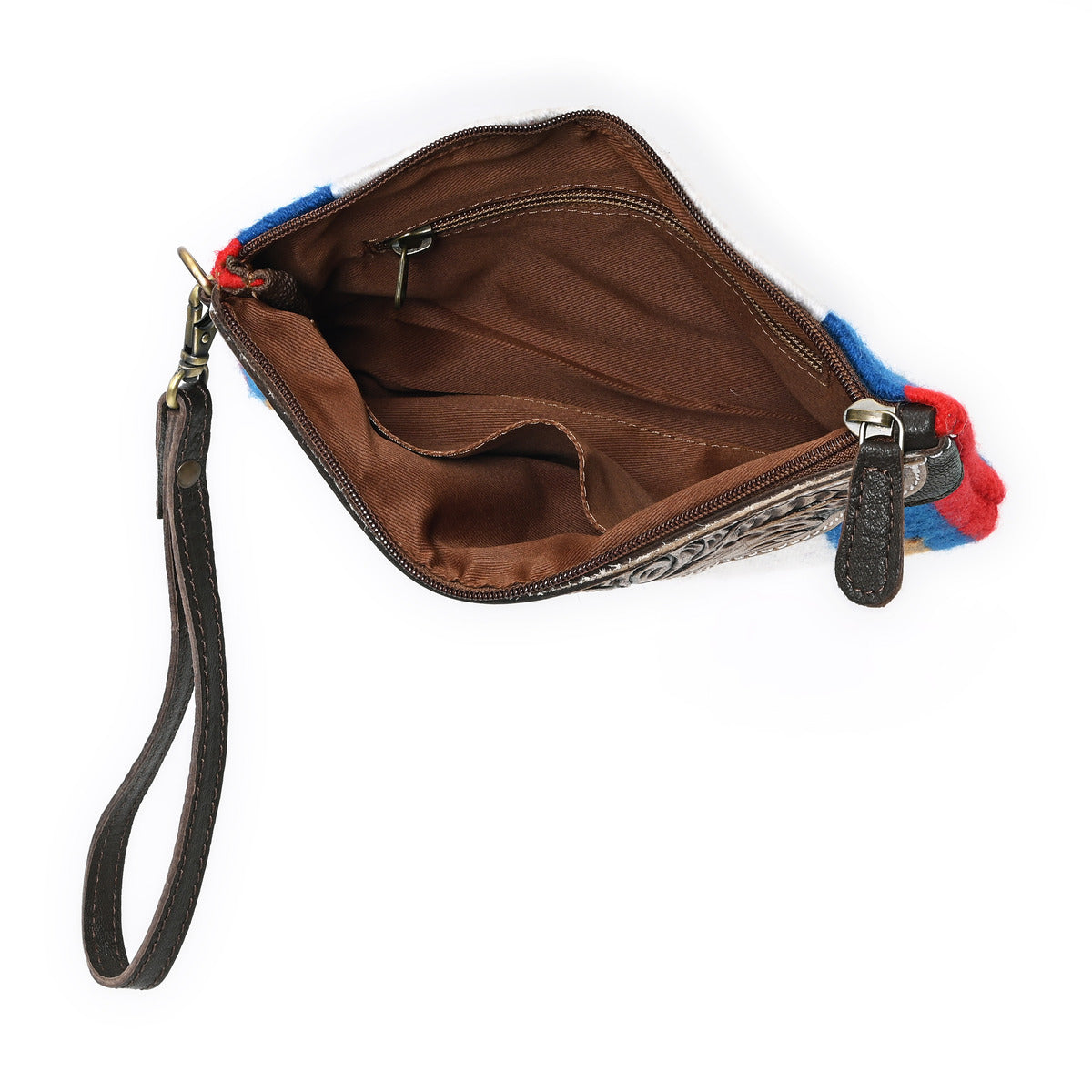 Turquoise Monarch Mini Woolen Clutch