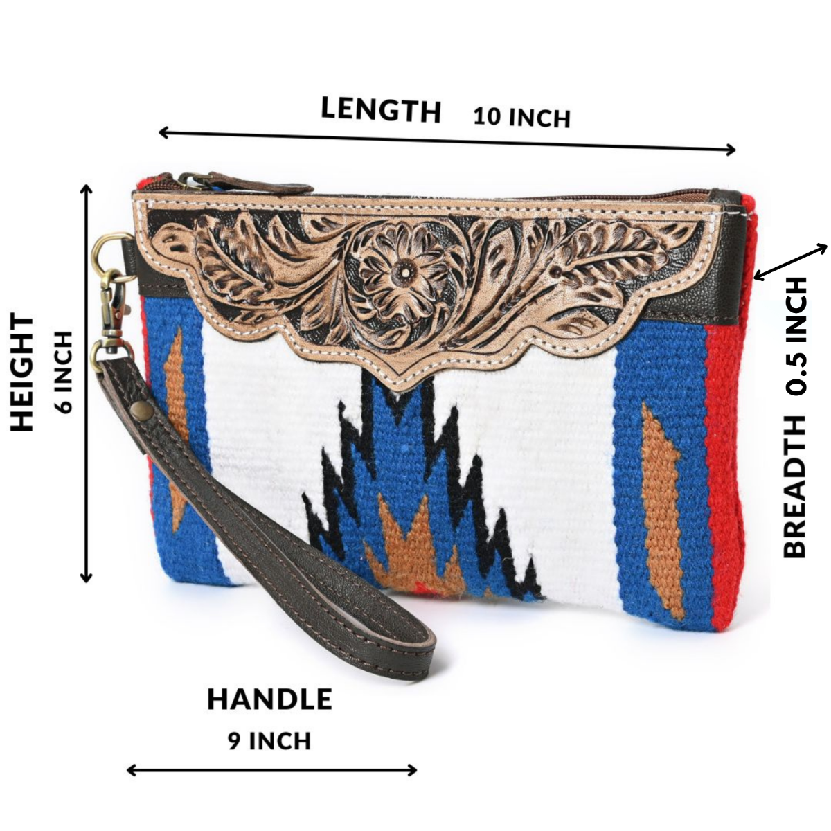 Turquoise Monarch Mini Woolen Clutch