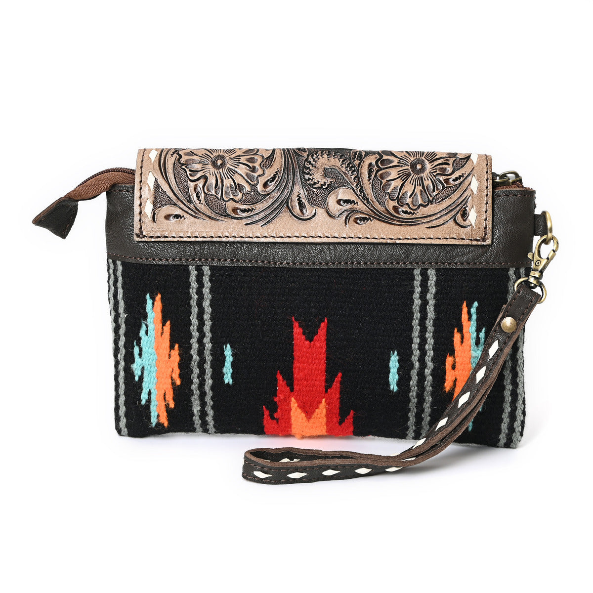 Azteica Saddle Blanket Tooled Bag