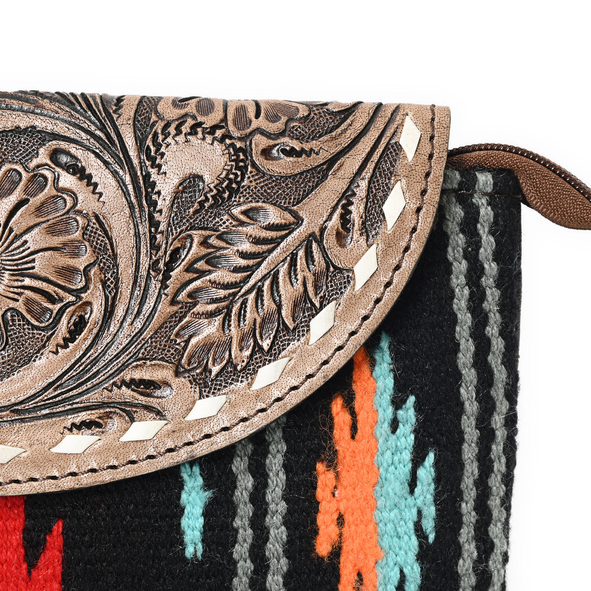 Azteica Saddle Blanket Tooled Bag