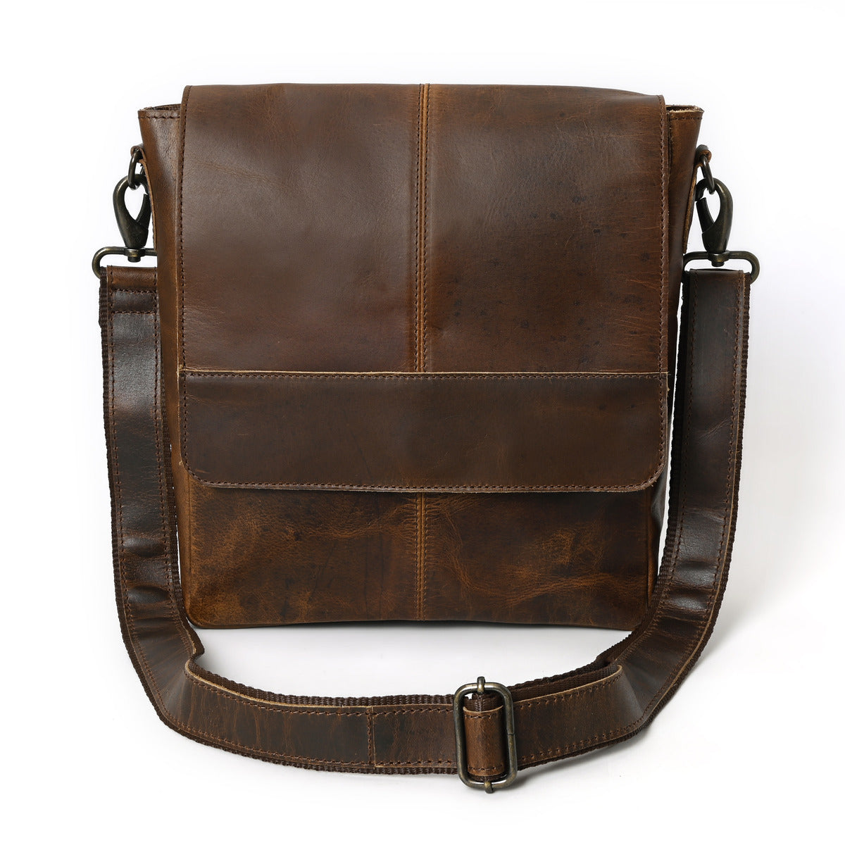 Calmra Hunter Leather Messenger Bag