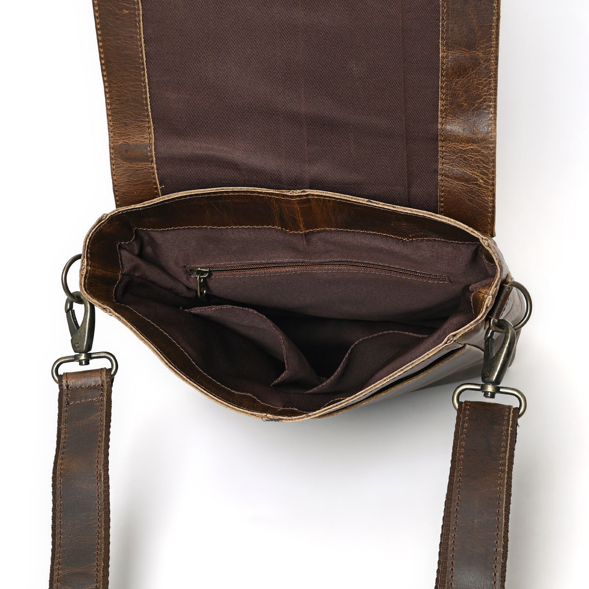 Calmra Hunter Leather Messenger Bag